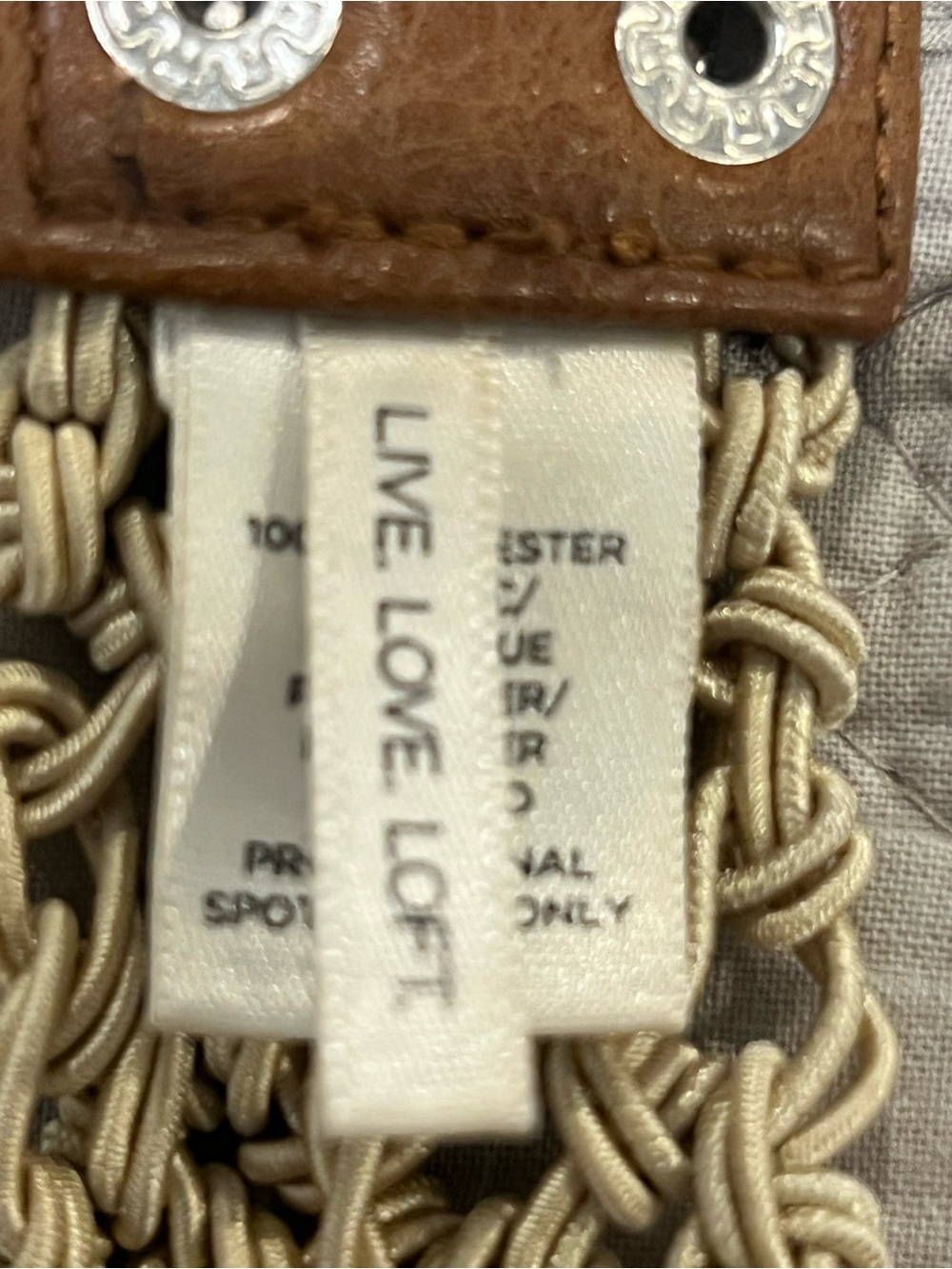 LOFT Woven Macramé Braided Belt in Beige l L - Picture 3 of 4